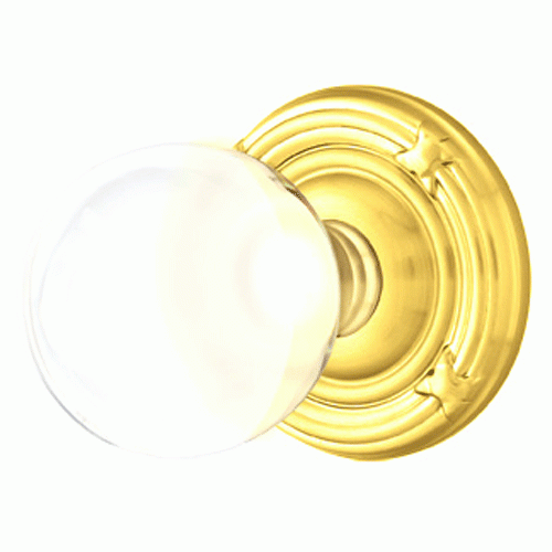 Crystal Bristol Door Knob Set With Ribbon & Reed Rosette (Several Finish Options) EMTEK