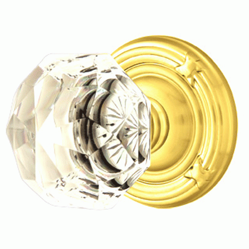 Emtek Diamond Crystal Door Knob Set With Ribbon & Reed Rosette (Several Finish Options) EMTEK