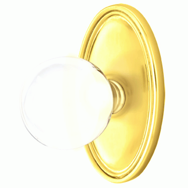 Crystal Bristol Door Knob Set With Oval Rosette (Several Finish Options) EMTEK