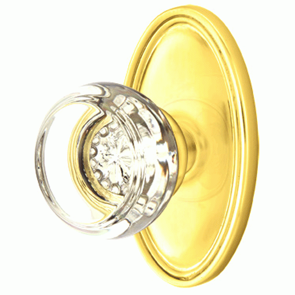 Emtek Crystal Georgetown Door Knob Set With Oval Rosette (Several Finishes Available) EMTEK