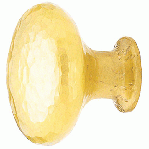 1 1/4 Inch Solid Brass Round Dimpled Knob (Satin Brass Finish) EMTEK