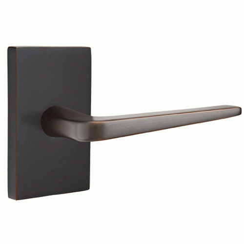 Emtek Solid Brass Athena Lever With Modern Rectangular Rosette (Several Finish Options) EMTEK