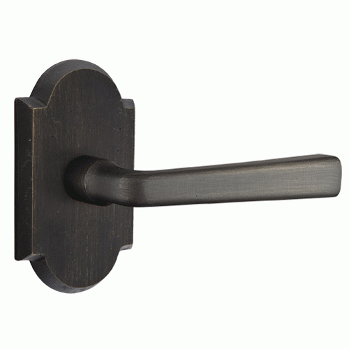 Solid Brass Sandcast Cimarron Lever With Arched Rosette EMTEK