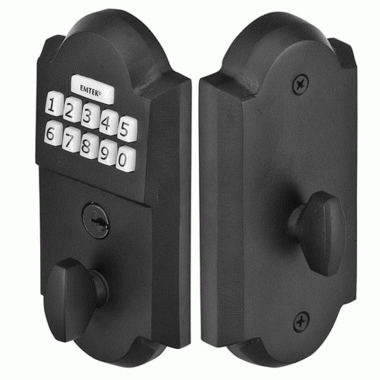 Single Cylinder Cast Bronze Electronic Deadbolt (Flat Black Patina) EMTEK