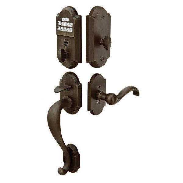 Emtek Medium Bronze Rustic Modern Electronic Keypad Handleset EMTEK