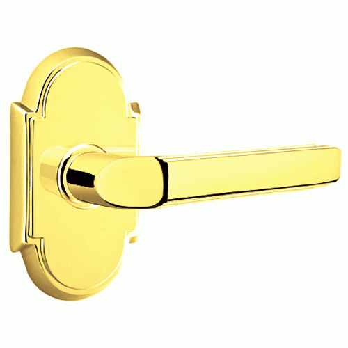 Solid Brass Milano Lever With # 8 Rosette EMTEK