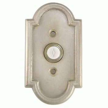 4 3/8 Inch Solid Brass Doorbell Button with Beveled Arched Rosette EMTEK