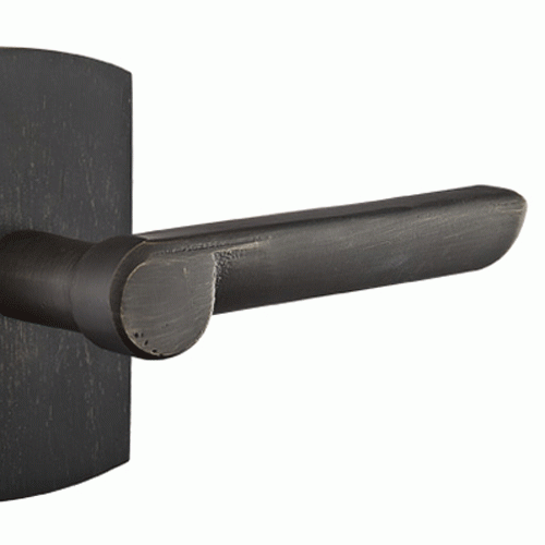 Sandcast Aurora Lever With Rounded Rectangular Rosette EMTEK