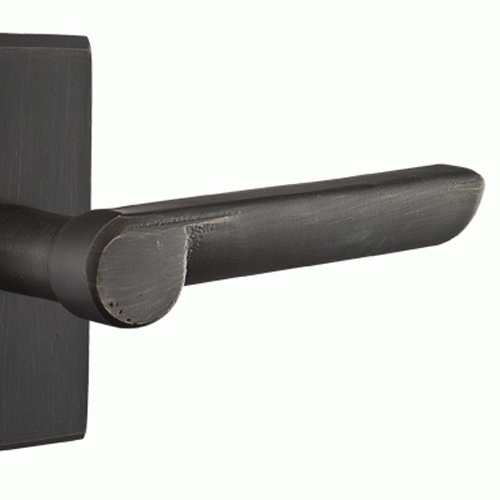 Sandcast Aurora Lever With Rectangular Rosette EMTEK