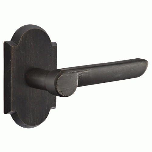 Sandcast Aurora Lever With Arched Rosette EMTEK