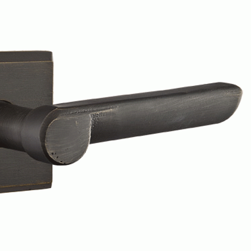 Sandcast Aurora Lever With Square Rosette EMTEK