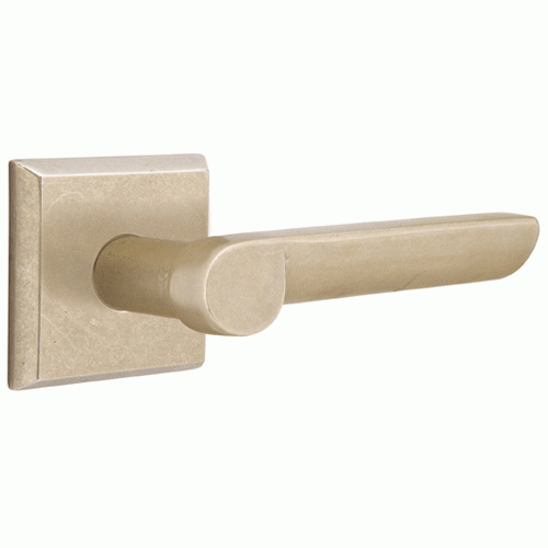 Solid Brass Sandcast Aurora Lever With Square Rosette EMTEK