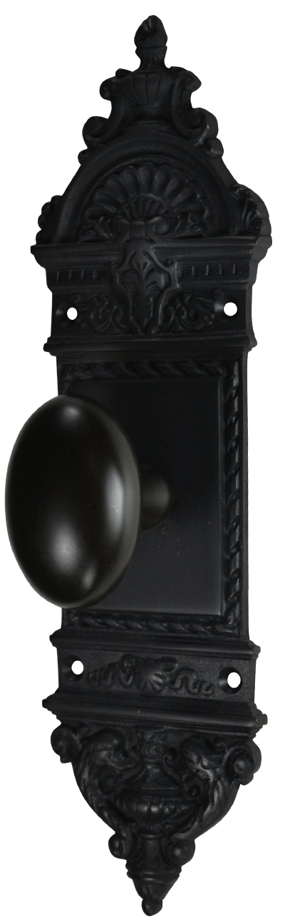 L'Enfant Small Backplate Door Set with Egg Door Knobs (Several Finishes Available) COPPER MOUNTAIN HARDWARE