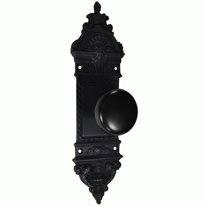 L'Enfant Small Backplate Door Set with Round Brass Door Knobs (Several Finishes Available)
