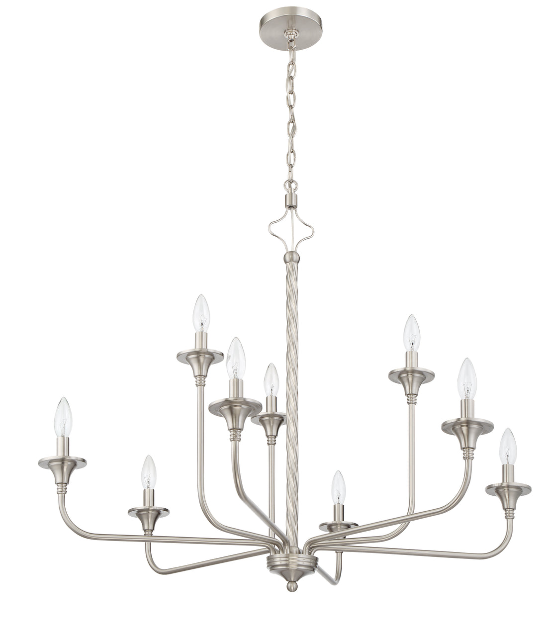 Jolenne 9  Light Two-Tier Chandelier in Brushed Polished Nickel CRAFTMADE