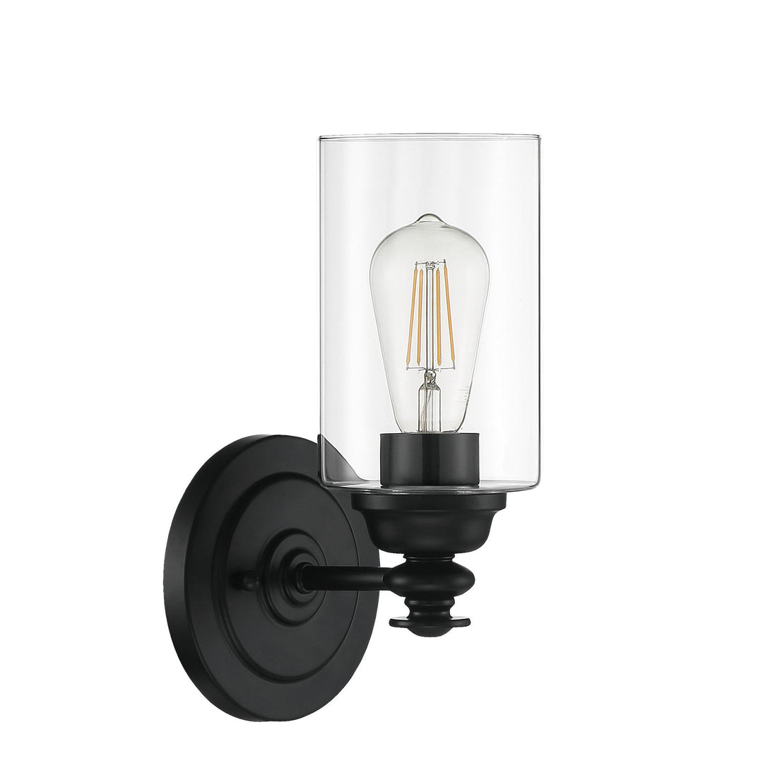 Dardyn 1 Light Wall Sconce in Flat Black (Clear Glass) CRAFTMADE