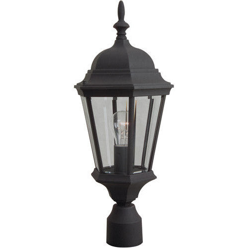 Straight Glass 1 Light Outdoor Post Mount in Textured Black CRAFTMADE