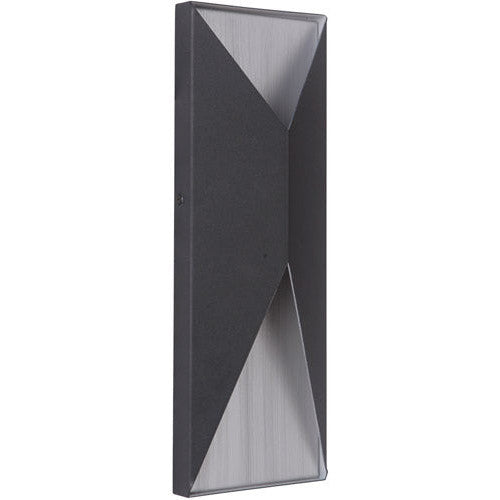 Peak 2 Light Medium LED Outdoor Pocket Sconce in Textured Black/Brushed Aluminum CRAFTMADE