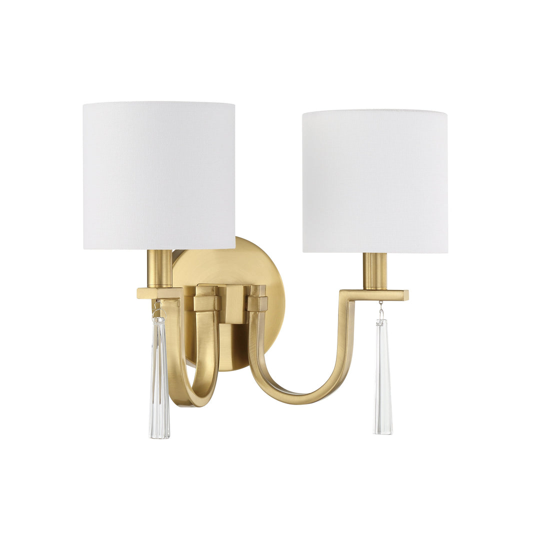 Fortuna 2 Light Wall Sconce in Satin Brass CRAFTMADE