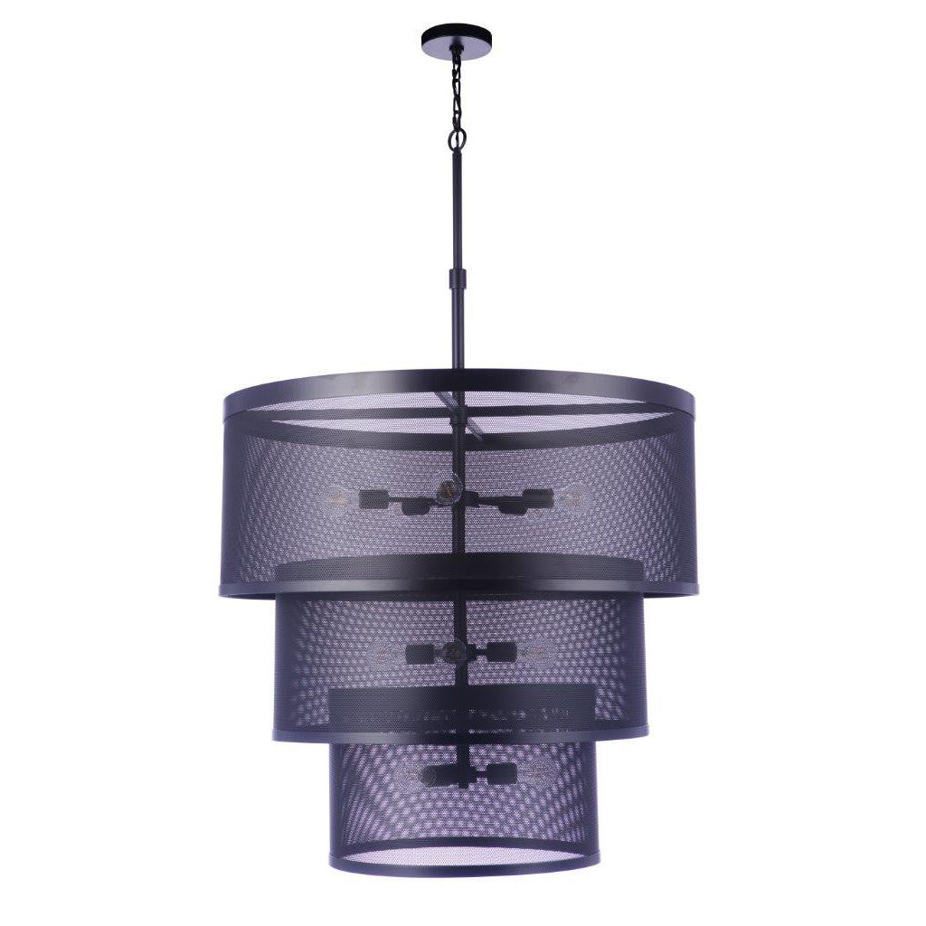 Mesh 12 Light Pendant in Flat Black CRAFTMADE