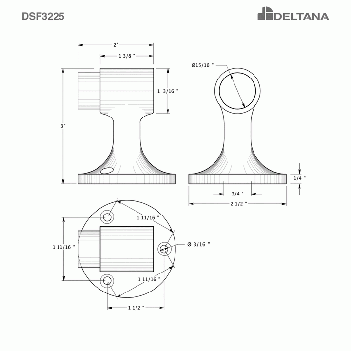 Floor Mounted Bumper Door Stop (Polished Chrome Finish) DELTANA