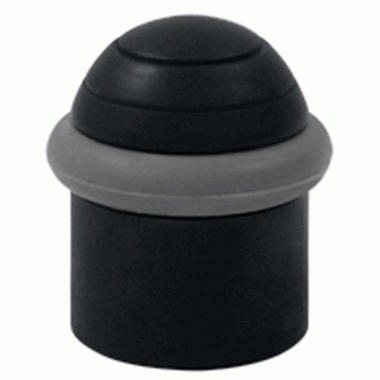 Floor Mounted Bumper Door Stop With Dome Cap (Flat Black Finish) DELTANA