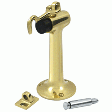 Floor Mounted Bumper Door Stop With Hook & Eye (Polished Brass Finish) DELTANA