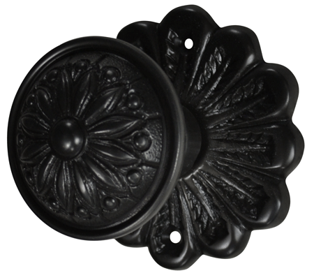 Maltesia Flower Rosette Door Set with Floral Imprint Door Knobs (Several Finishes Available) COPPER MOUNTAIN HARDWARE