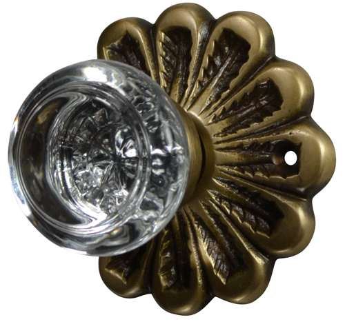 Maltesia Flower Rosette Door Set with White Porcelain Door Knobs (Several Finishes Available) COPPER MOUNTAIN HARDWARE