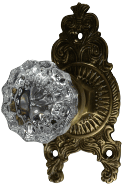 Ornate Victorian Rosette Door Set with Crystal Fluted Door Knobs (Several Finishes Available) COPPER MOUNTAIN HARDWARE