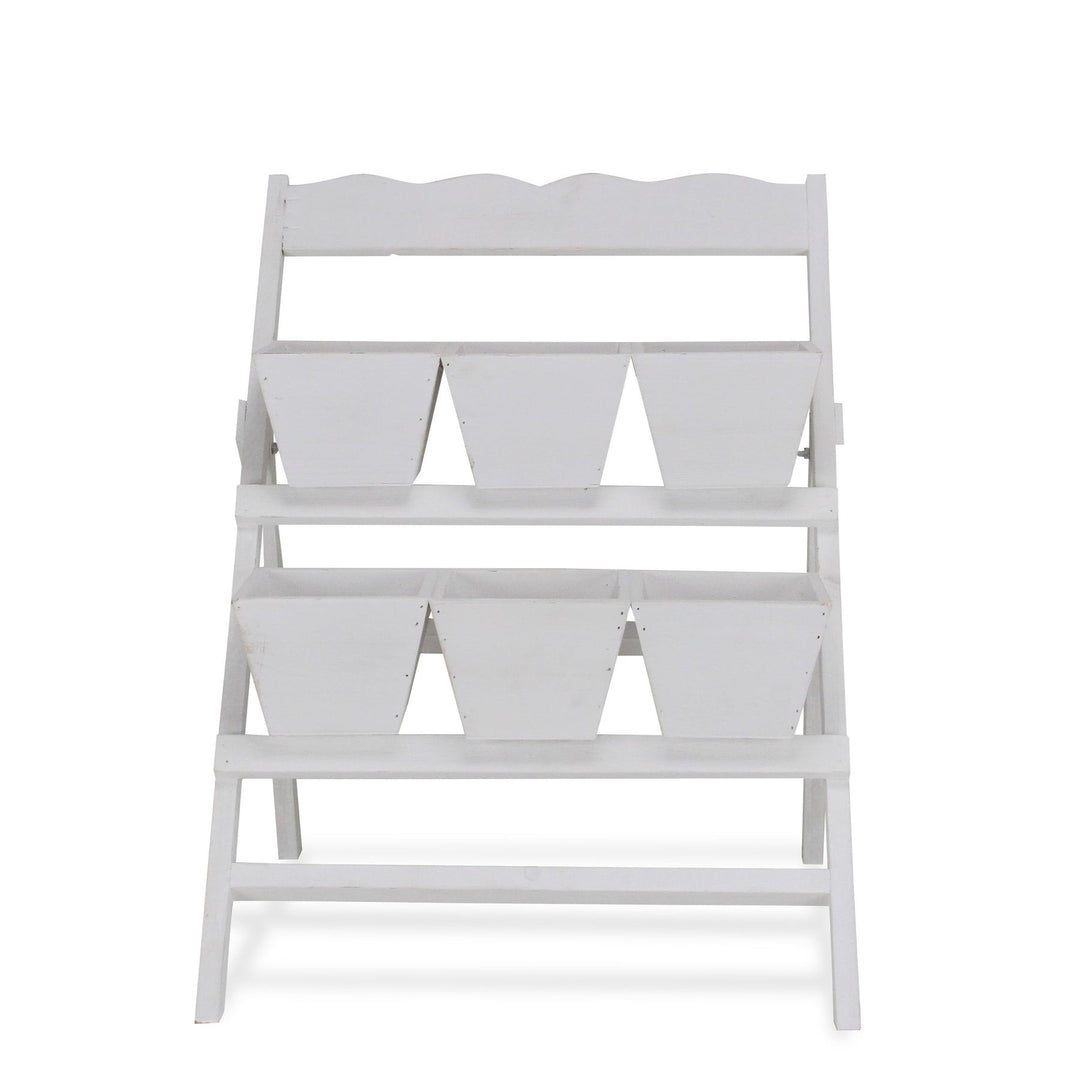 Emmeline 6 Slot Tiered Garden Stand - White CHEUNGS