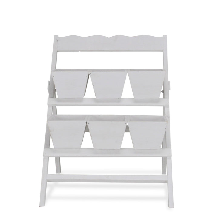 Emmeline 6 Slot Tiered Garden Stand - White CHEUNGS