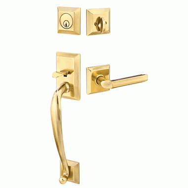 Solid Brass Franklin Style Entryway Set (Polished Brass Finish) EMTEK