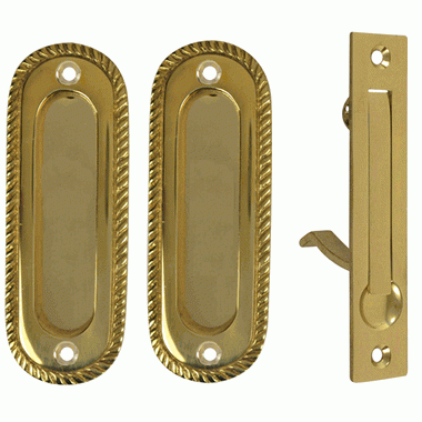 Georgian Oval Single Pocket Passage Style Door Set (Polished Brass Finish) COPPER MOUNTAIN HARDWARE