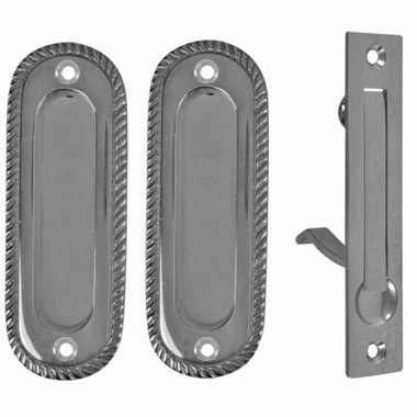 Georgian Oval Single Pocket Passage Style Door Set (Polished Chrome Finish) COPPER MOUNTAIN HARDWARE