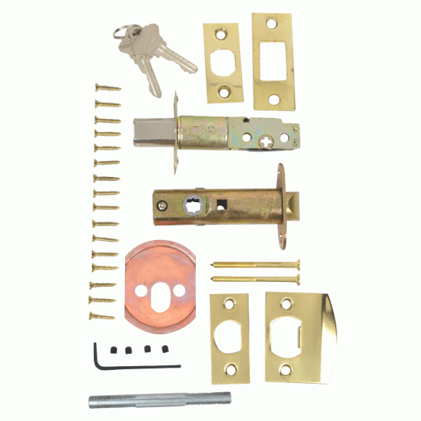 Victorian Style Keyed Deadbolt Entryway Set (Antique Brass Finish) Copper Mountain Hardware