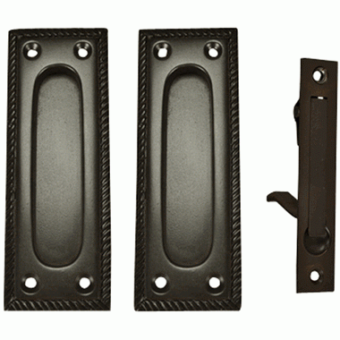 Georgian Square Single Pocket Passage Style Door Set (Oil Rubbed Bronze Finish) COPPER MOUNTAIN HARDWARE