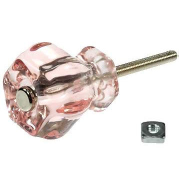 1 1/4 Inch Depression Pink Colored Glass Knobs and Glass Drawer Knobs COPPER MOUNTAIN HARDWARE