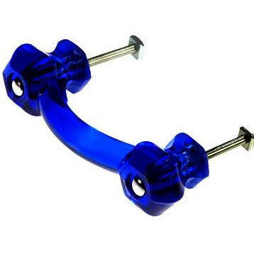 4 1/4 Inch Overall (3 Inch c-c) Cobalt Blue Glass Cabinet Handles COPPER MOUNTAIN HARDWARE