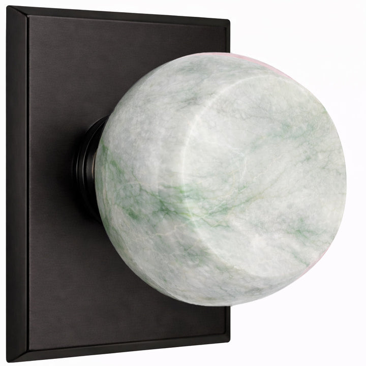 Magnifique® Rectangular Door Set with Green Jade Knobs (Several Finishes Available)