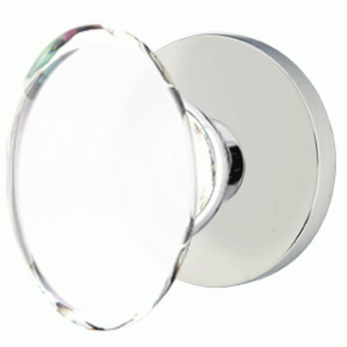 Crystal Hampton Door Knob Set With Disk Rosette (Several Finish Options) EMTEK