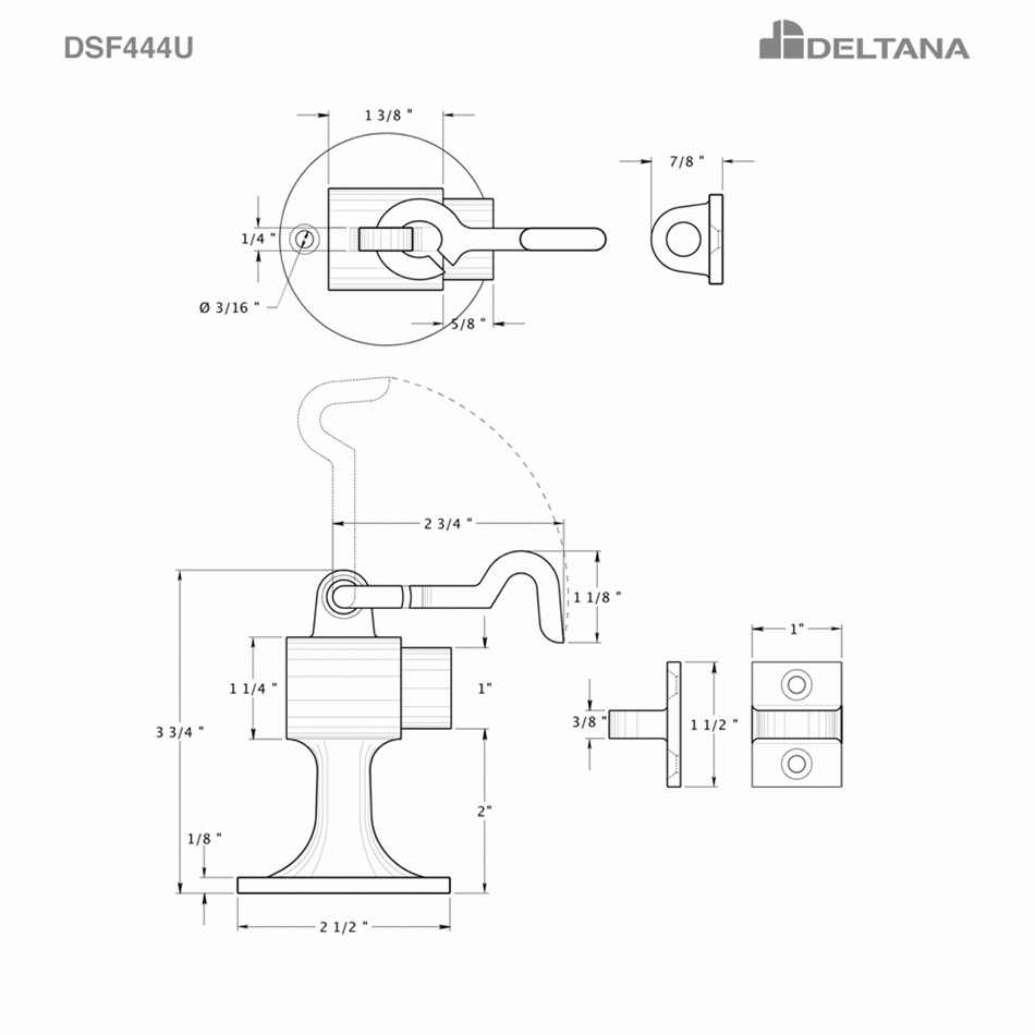 Heavy Duty Cement Floor Mounted Bumper Door Stop Polished Brass Finish DELTANA