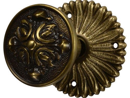 French Provincial Rosette Door Set with Romanesque Door Knobs (Several Finishes Available) COPPER MOUNTAIN HARDWARE