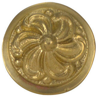 1 1/3 Inch Solid Brass Baroque / Rococo Knob (Polished Brass Finish) COPPER MOUNTAIN HARDWARE