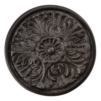 2 Inch Solid Brass Victorian Floral Knob (Oil Rubbed Bronze Finish) COPPER MOUNTAIN HARDWARE