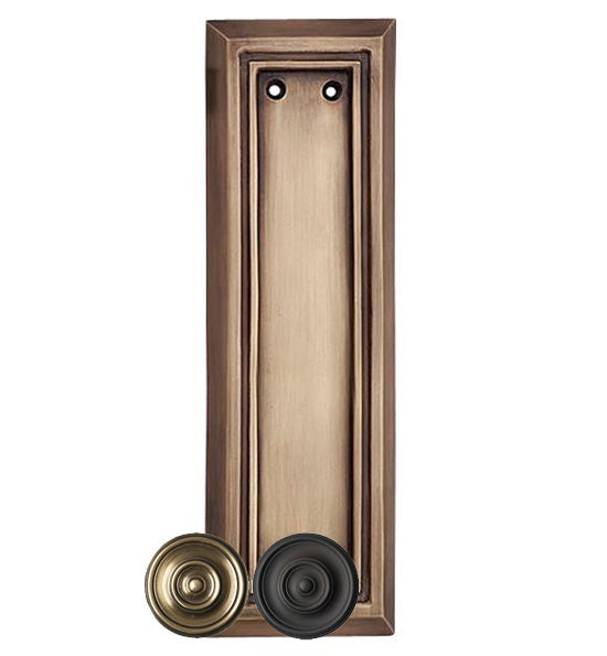 8 1/4 Inch Solid Brass Victorian Style Push Plate COPPER MOUNTAIN HARDWARE