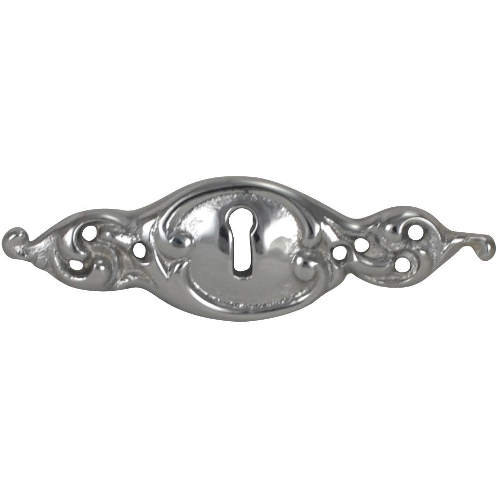 3 3/4 Inch Solid Brass Victorian Escutcheon (Polished Chrome Finish) COPPER MOUNTAIN HARDWARE