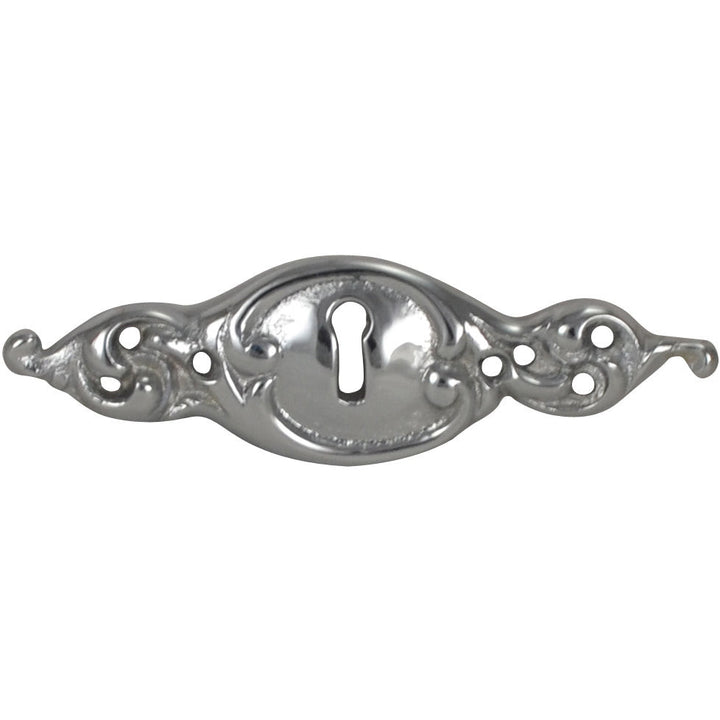 3 3/4 Inch Solid Brass Victorian Escutcheon (Polished Chrome Finish) COPPER MOUNTAIN HARDWARE