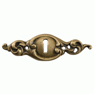 3 1/2 Inch Solid Brass Victorian Escutcheon (Antique Brass Finish) COPPER MOUNTAIN HARDWARE