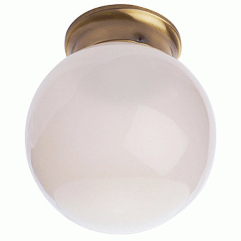 Sphere Glass Overhead Light Fixture (Antique Brass Finish) Copper Mountain Hardware